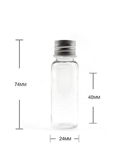 ASTRQLE 12Pcs 10ml/20ml Empty Refillable Clear Plastic Bottle with Aluminum Screw Cap Travel Small Container (20 ML)
