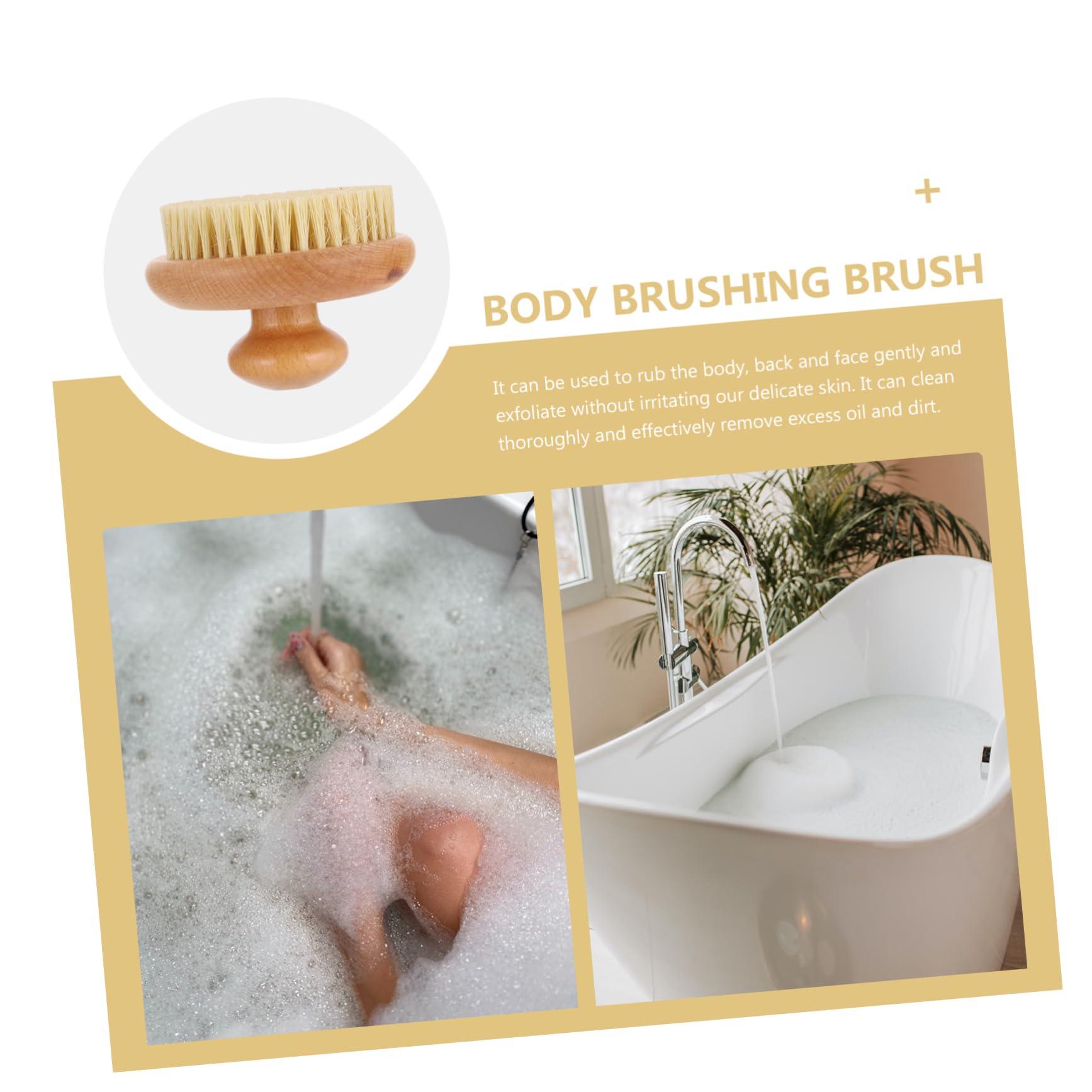 minkissy minkissy Exfoliating Body Brush Round Body Scrubber Soft Bristles for Daily Dry Brushing and Bath Time