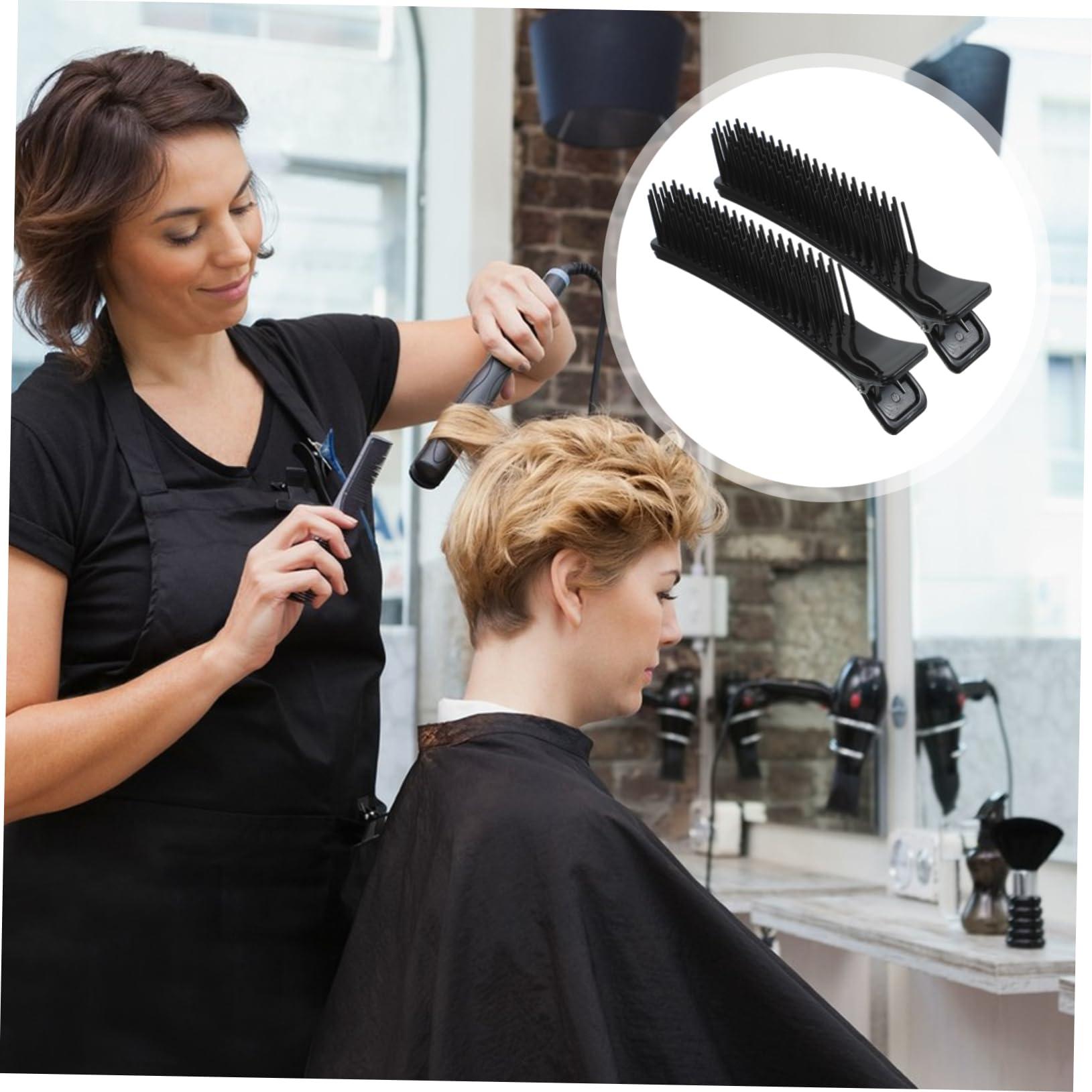 Angoily Angoily 12 Pcs Clips for Hair Salon Hair Styling Clips Hair Snap Clips Women Hair Stylist Clips Hair Straightener Comb Curler Hair Rollers Hair Clips for Styling Sectioning Plastic Black