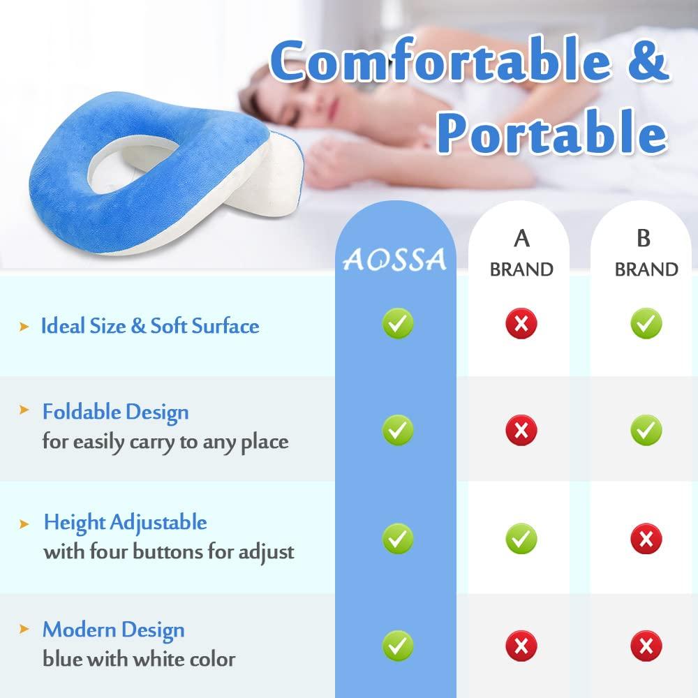 AOSSA Face Down Pillow After Eye Surgery Prone Vitrectomy Retina Recovery Equipment Donut Face Pillow Massage Head Cradle Facedown Desk Pillow for Napping Piercing Cushion