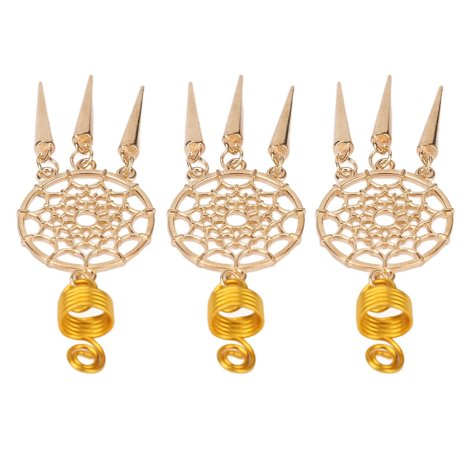 Srliya 10pcs Beard Dreadlock Unisex Accessories Beard Spring Tube Dreadlock for Wedding Daily Life Golden