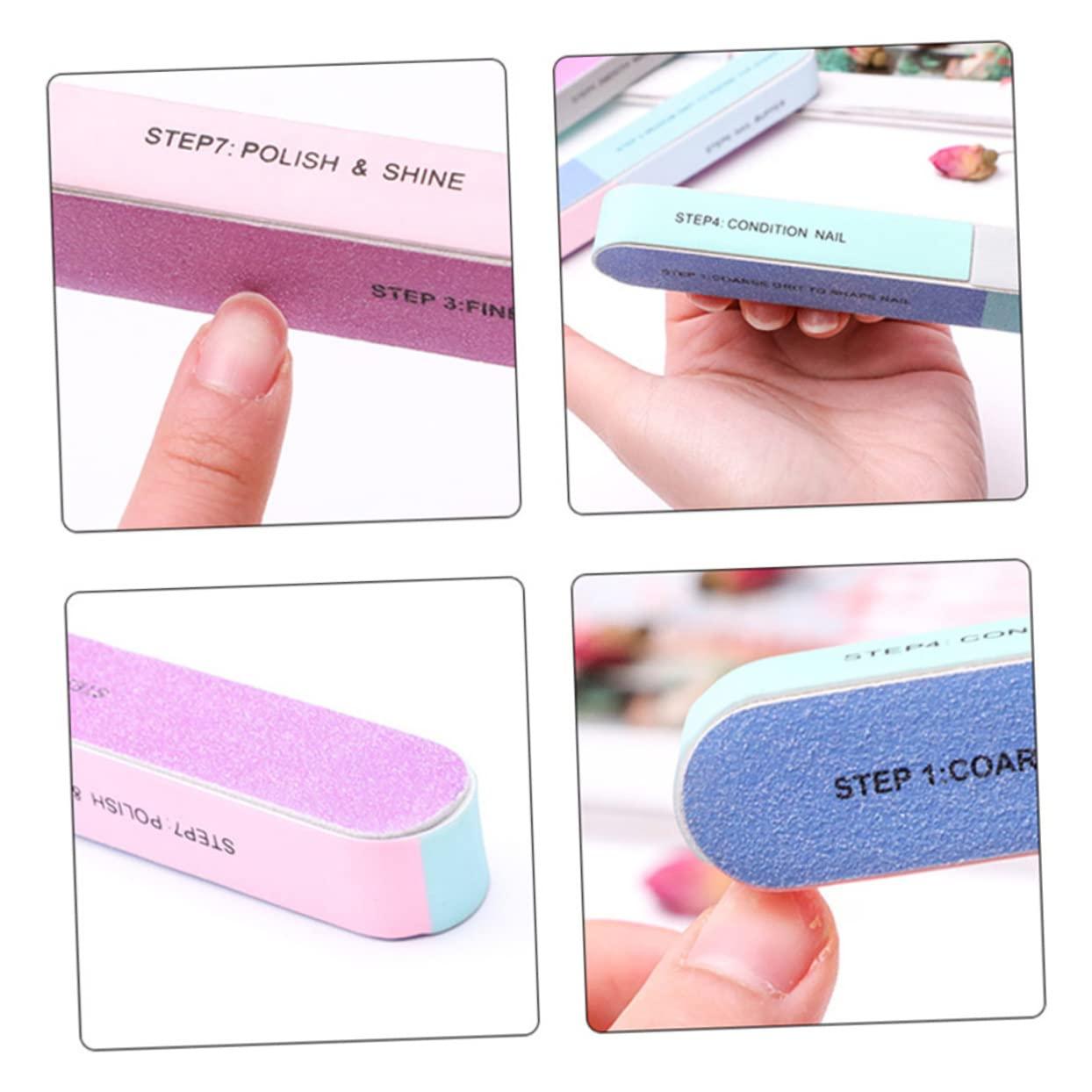 SKISUNO SKISUNO 3sets Professional Nail Art Tools 7 Step Nail Buffer Mini for Fingernails Toenails 12pcs*3