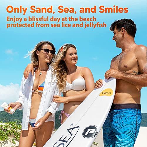 SAFE SEA Safe Sea Zinc Oxide Sunscreen SPF50 | Clear Mineral Face Sunscreen Without White Cast | Anti-Jellyfish Sting Protective Lotion | Coral Reef Safe | Travel Size - 2Oz (60ml), Pack of 2