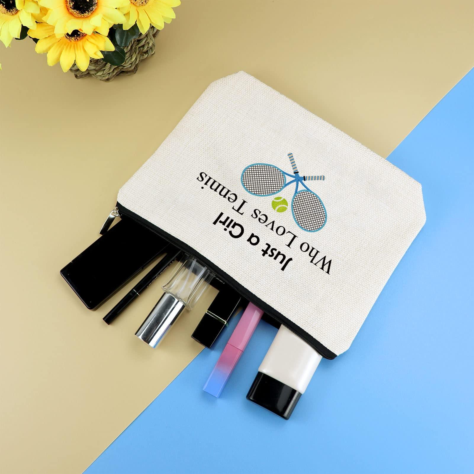 Mikela Tennis Gifts Makeup Bag for Women Tennis Lovers Gift Tennis Inspirational Gift Tennis Team Gift Idea Tennis Player Gifts Cosmetic Bag Birthday Graduation Gift for Tennis Lovers Friends Sister