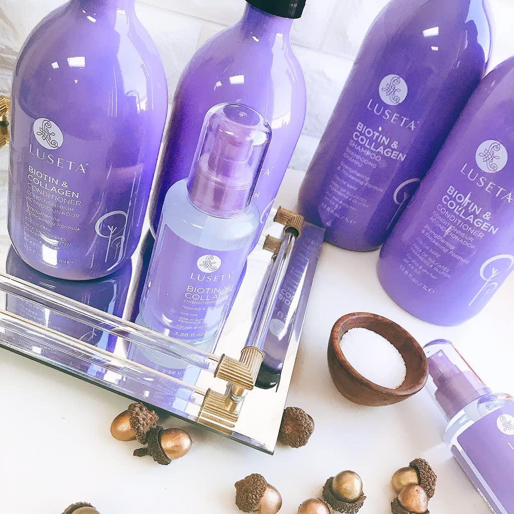 L LUSETA Luseta Biotin & Collagen Hair Growth Set: 16.9oz Shampoo, 16.9oz Conditioner, 3.38oz Serum, and 16.9oz Mask
