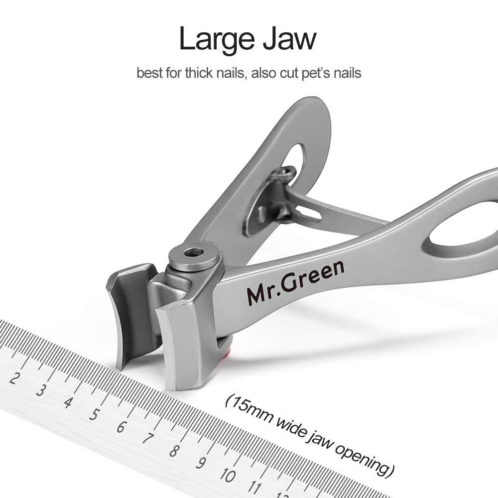 MR.GREEN MR.GREEN Nail Clipper, Ultra Wide Jaw Opening Toenail Clippers for Thick Nails Heavy Duty Stainless Steel Fingernail Clippers for Seniors