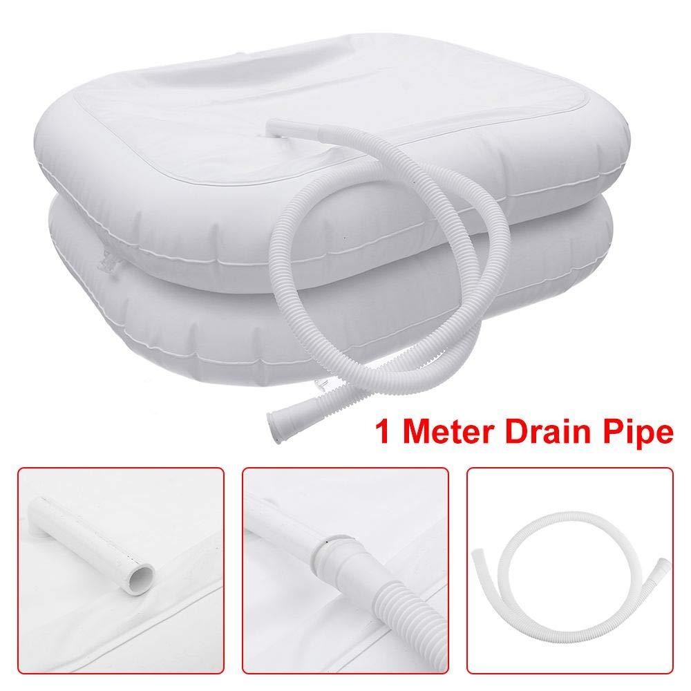 LIUsj JUNST Inflatable Sink Wash Basin Inflatable Shampoo Basin Tub Portable Hair Washing Bowl with Pillow for The Elderly, Disabled, Bedridden and Handicapped in Bed Washing Hair