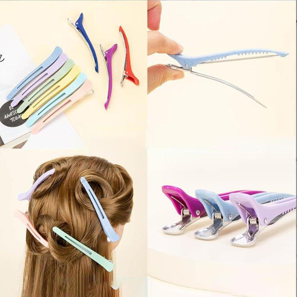 EZGHAR Drake Hair Clips, Drake Rainbow Hair Clips, Rainbow Duck Clips, Colorful Hair Clips Drake, Hair Sectioning Clips No Crease for Styling Clips (18PCS)