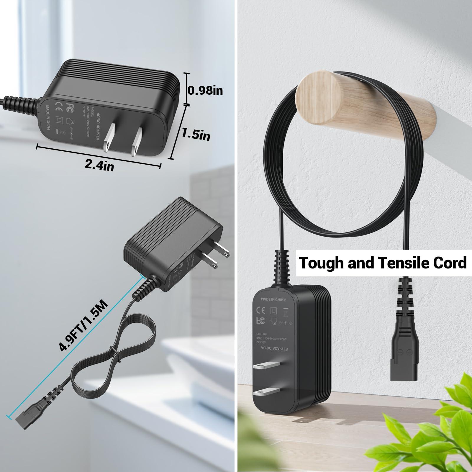 XHUCHINMAL 1.9V Charger for Panasonic Beard Hair Trimmer ER-GB80 ER-GB70 ER-GB60 ER-GK80-S Power Cord for Panasonic Trimmer RE9-45 RE9-52 RE9-70 RE9-86 RE9-46 RE9-49 RE9-76 RE9-52 RC3-27 RC3-32 1.4A AC Adapter