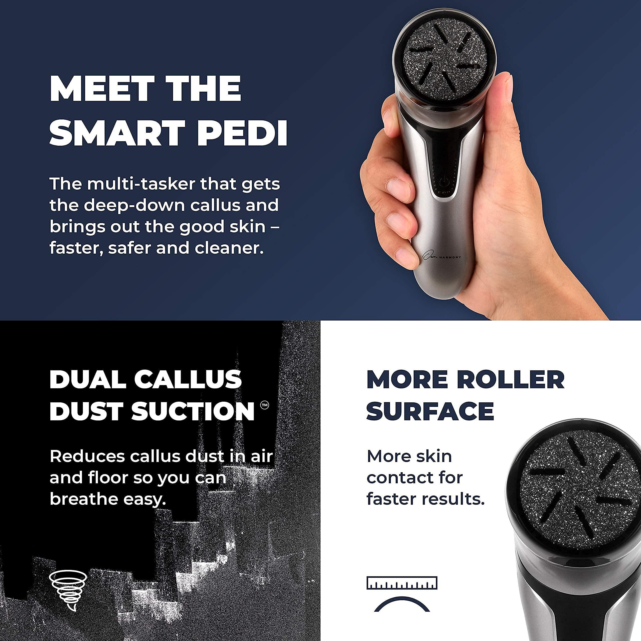 Own Harmony Own Harmony 2 Electric Foot Callus Removers with Vacuum and 6 Rollers Bundle - Professional Pedicure Tools for Pedi Feet Care Vac, Electronic Foot File CR2100 - Best for Hard, Dry, Cracked, Dead Skin