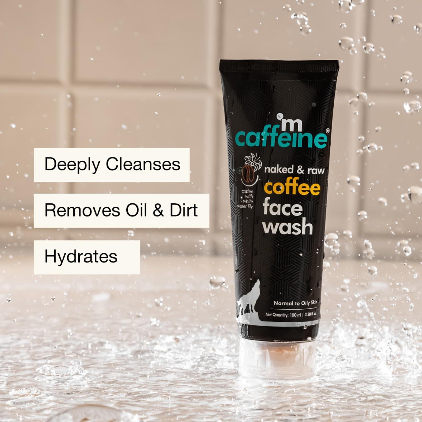 mCaffeine mCaffeine Men, Women's Coffee Natural Hydrating Face Wash with Vitamin E for Fresh & Glowing Skin, Deep Cleanse & De Tan, Controls Oil, Removes Dirt for Normal, Dry & Oily Skin - 100 ml