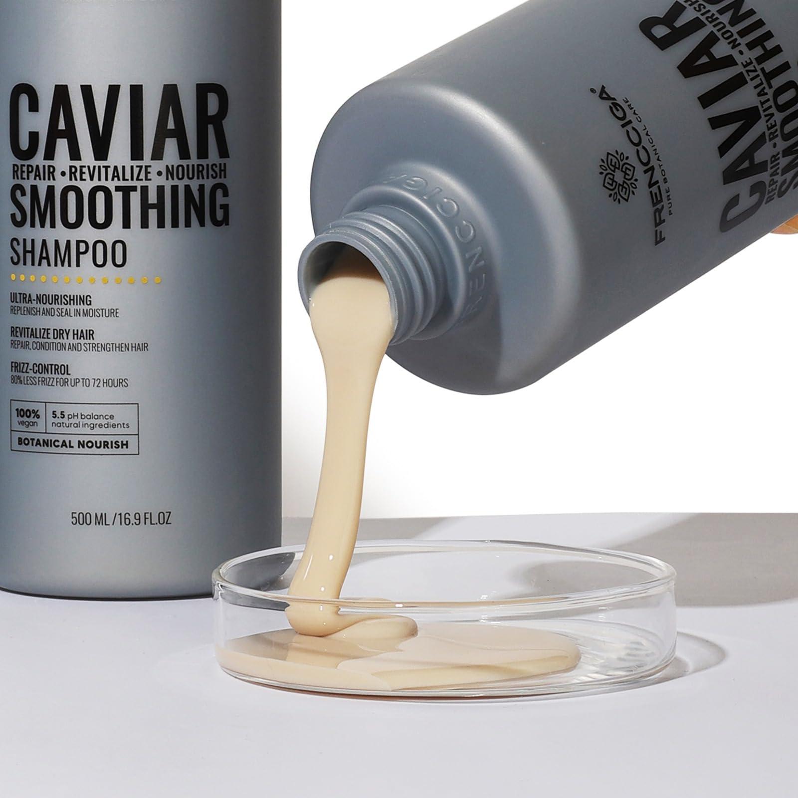 FRENCCIGA FRENCCIGA Caviar Anti-Aging Replenishing Moisture Shampoo - Hydrating Dry, Damaged Hair Restores Moisture, Adds Shine Protects from Color Fade & Future damage 16.9 oz