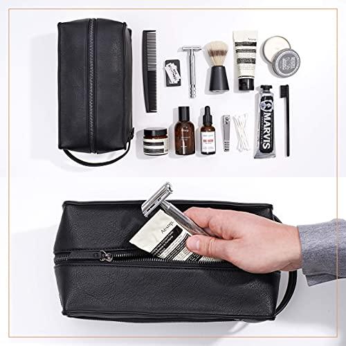 MAKE LIFE EXCLUSIVE Leather Toiletry Bag for Men, Gift For Men, Mens Travel Bag Toiletry, Leather Shaving Bag, Leather Dopp Kit for Men, Mens Leather Toiletry Bag, Mens Travel Toiletry Bag, Hygiene & Grooming Kit