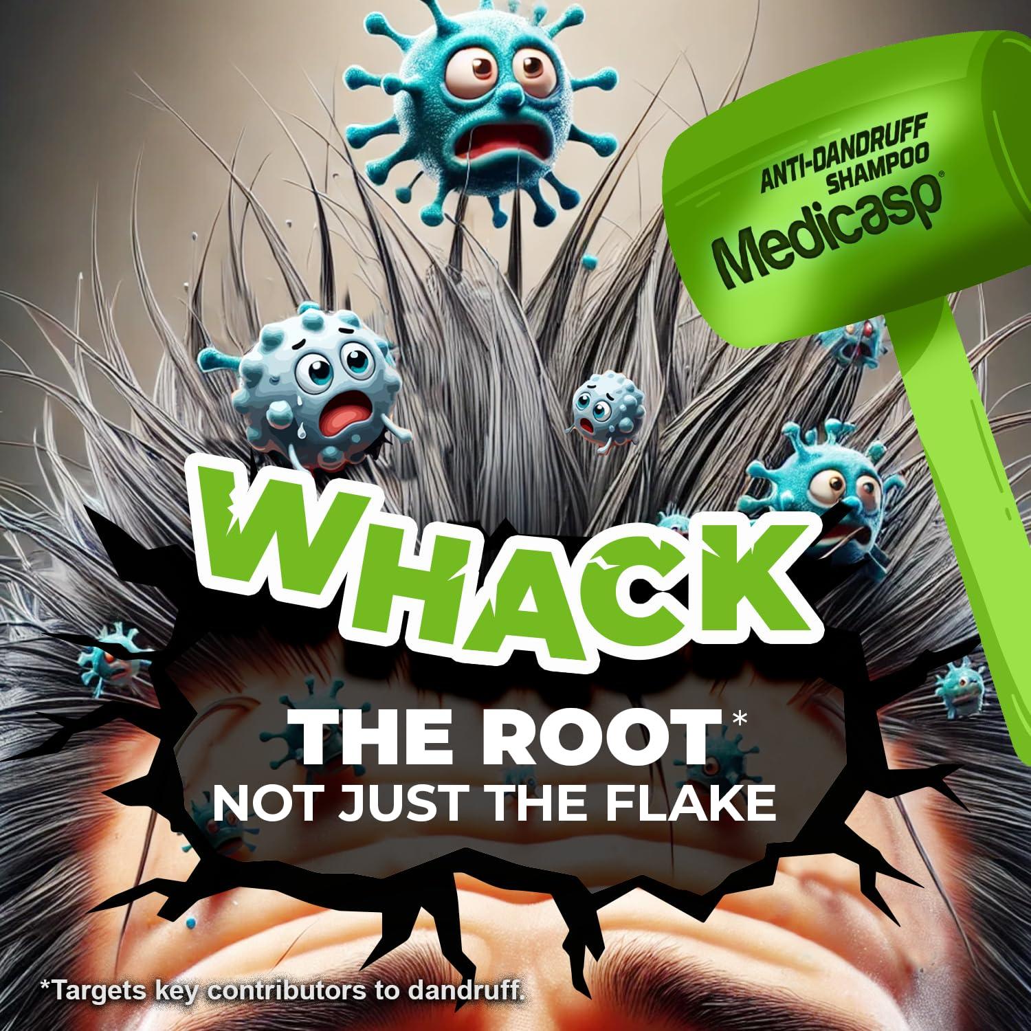 Medicasp Medicasp Coal Tar Gel Anti Dandruff Shampoo, Treats Seborrheic Dermatitis & Psoriasis, Formulated for Dry, Flaky & Itchy Scalp Treatment, for Women & Men, 6 Ounce (Pack of 2)