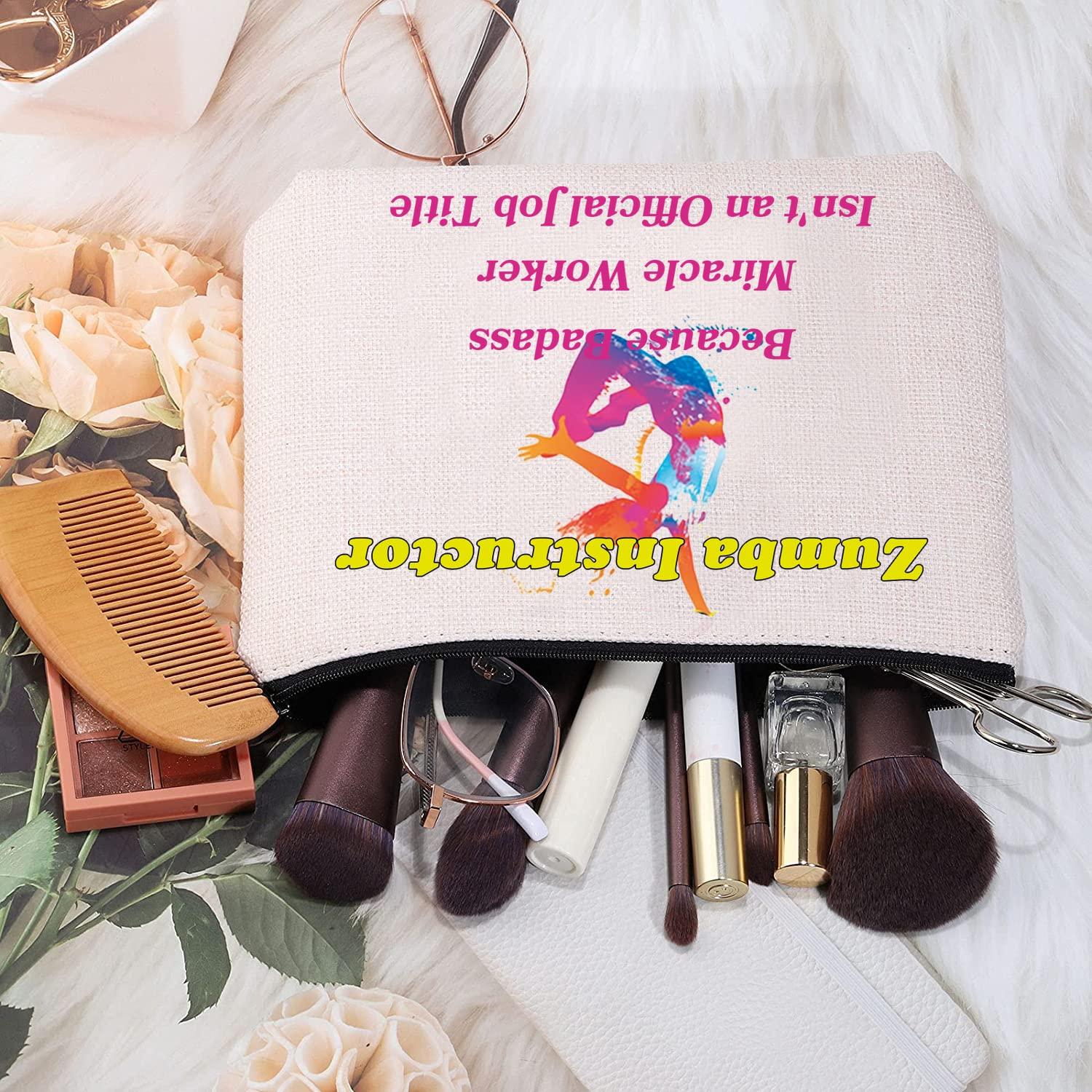 MEIKIUP MEIKIUP Zumba Instructor Gift Zumba Teacher Travel Toiletry Bag Makeup Bag Zumba Dance Teacher Appreciation Gifts Cosmetic Travel Pouch (Zumba Instructor Title Bag)