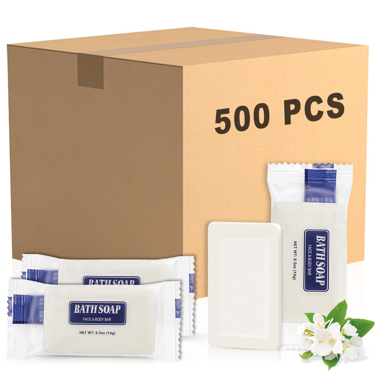 SLequipo SLequipo Bulk Bar Soap, 500 Pack Mini Soap Bars Bulk Individually Wrapped, 0.5 oz Travel Soap Small Hotel Soaps Travel Size Toiletries for Hotel Guest Bathroom