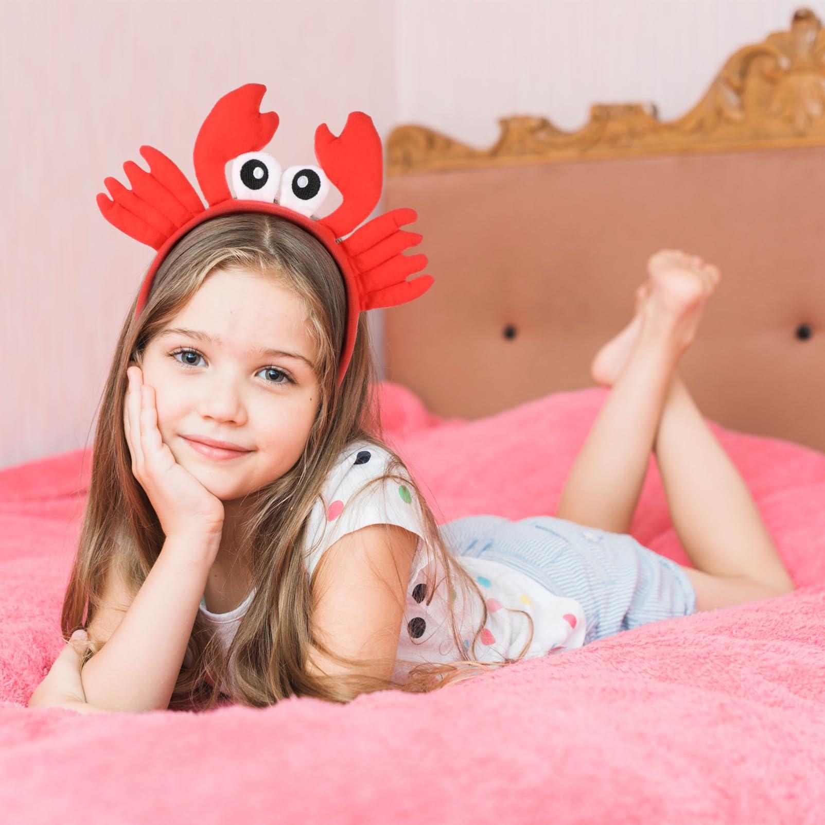 Kisangel Kisangel Crab Eyes Headband Mr Krabs Costume Eyes 2pcs Cute Crab Headband Adult with Eyes and Claws Crab Costume Sea Animal Headbands Crab Headband Fancy Dress