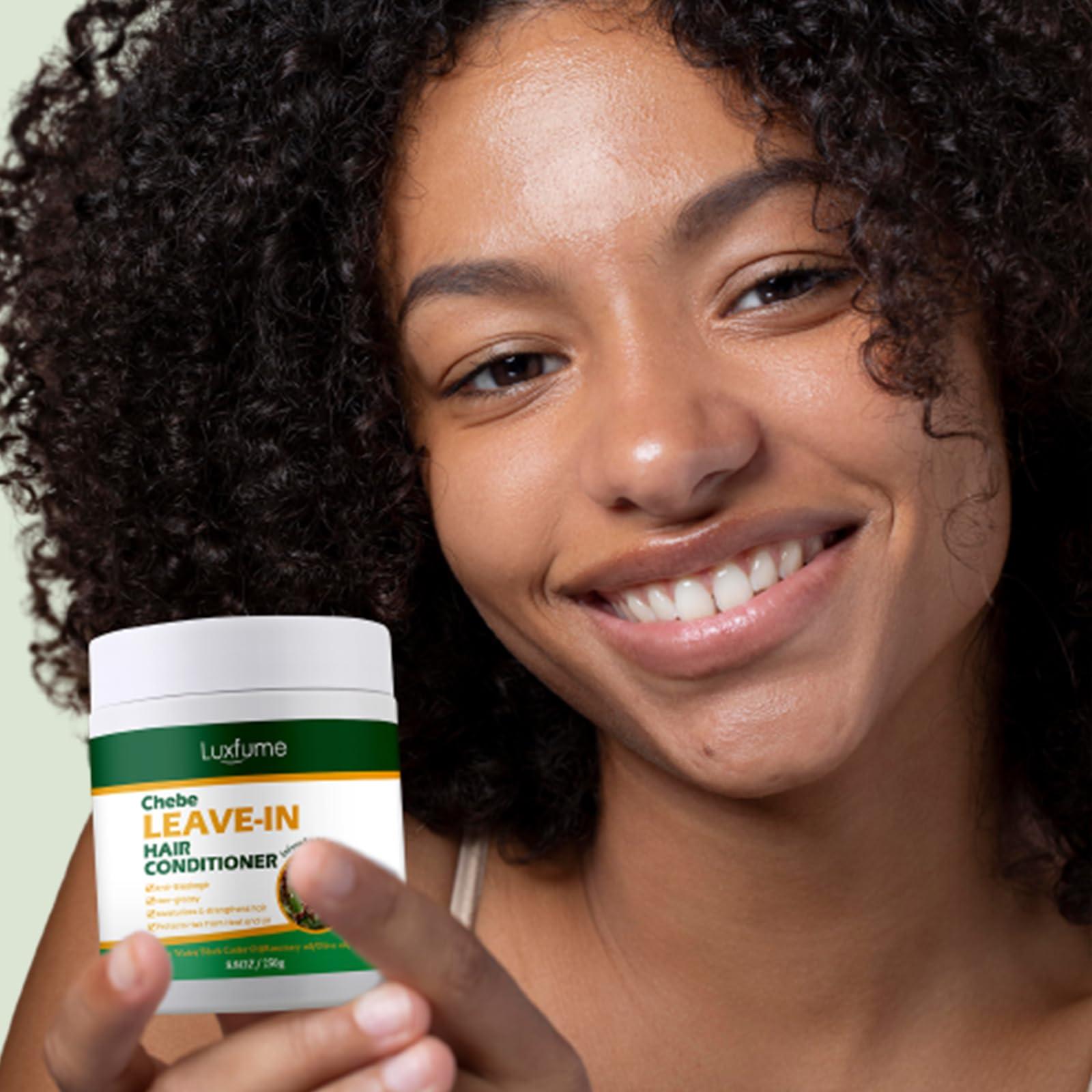 Luxfume Luxfume Chebe Leave-In Conditioner for Hair Growth and Shine - Rice Water Formula Moisturizes, Minimizes Breakage, and Adds Shine for Men and Women, 8.8 Oz