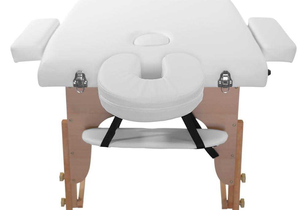 SKINACT SKINACT Portable Massage Table with Reclineable Back (White)