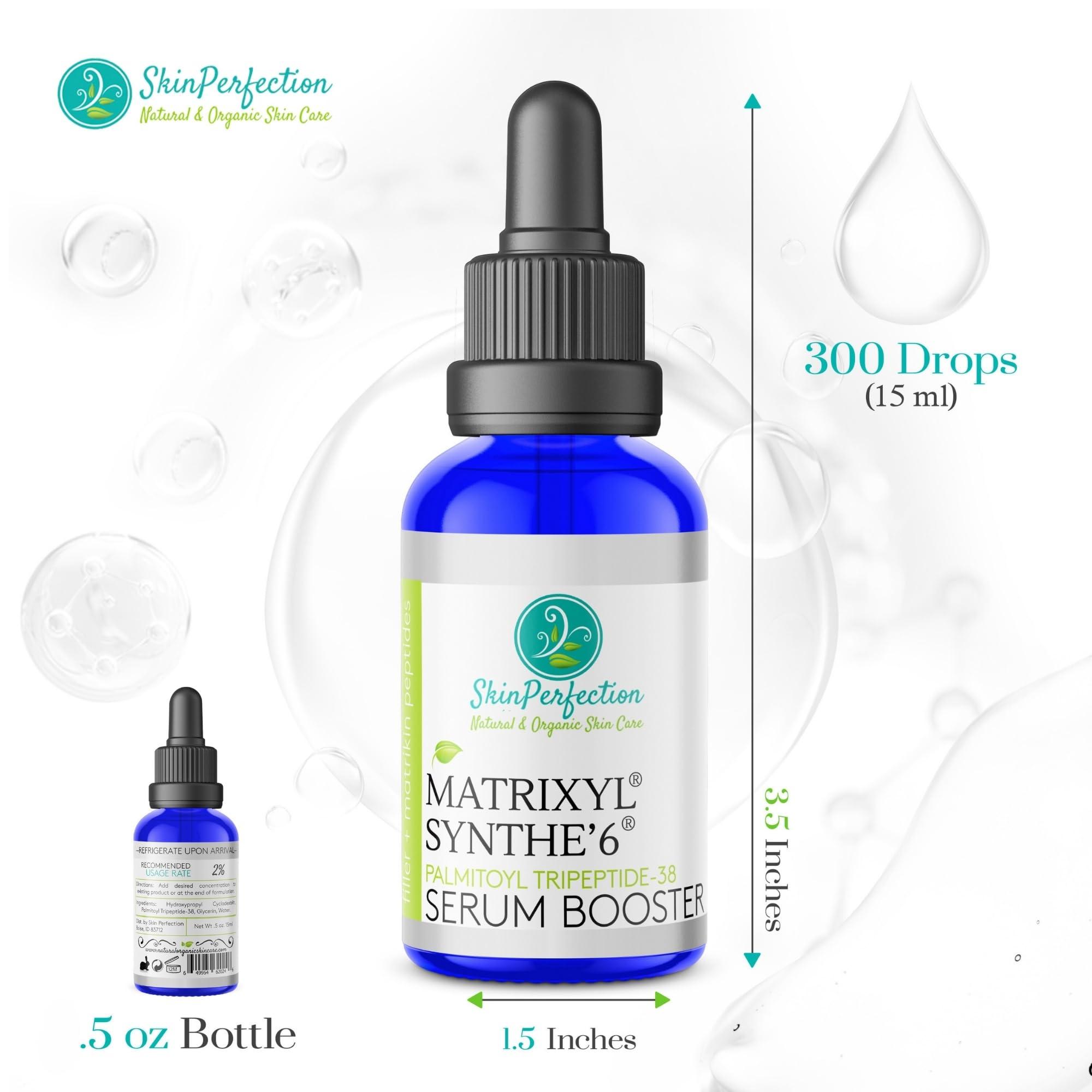Skin Perfection Skin Perfection Matrixyl Synthe 6 Palmitoyl Tetrapeptide 38 DIY Anti-Aging Serum Youth Boost Wrinkle Filler Crow's Feet Laugh Lines on Forehead S-6 6000 Skin Perfection .5 oz, 300 drops