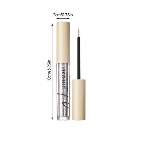 Generic Liquid Glitter Eyeshadow Silver Metallic Shimmer Waterproof Long Lasting Quick Drying Sparkling Cosmetic Glitter Liquid Eye Shadow for Women&Girls Makeup Glitter Makeup for Preteen (E, One Size)