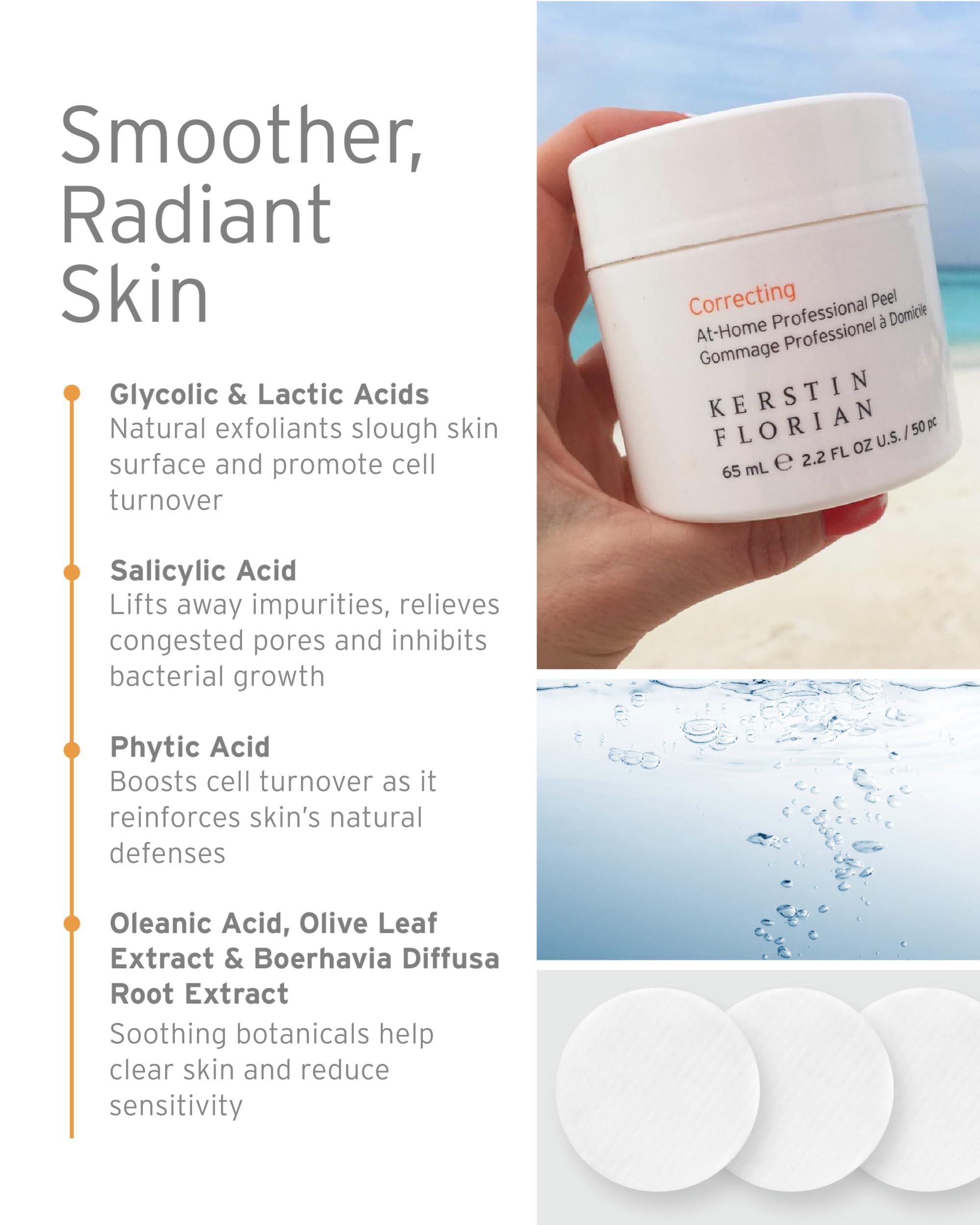 Kerstin Florian Kerstin Florian Correcting At-Home Professional Peel, Glycolic & Lactic Acid Exfoliating Pore Pads (50 individual pads)