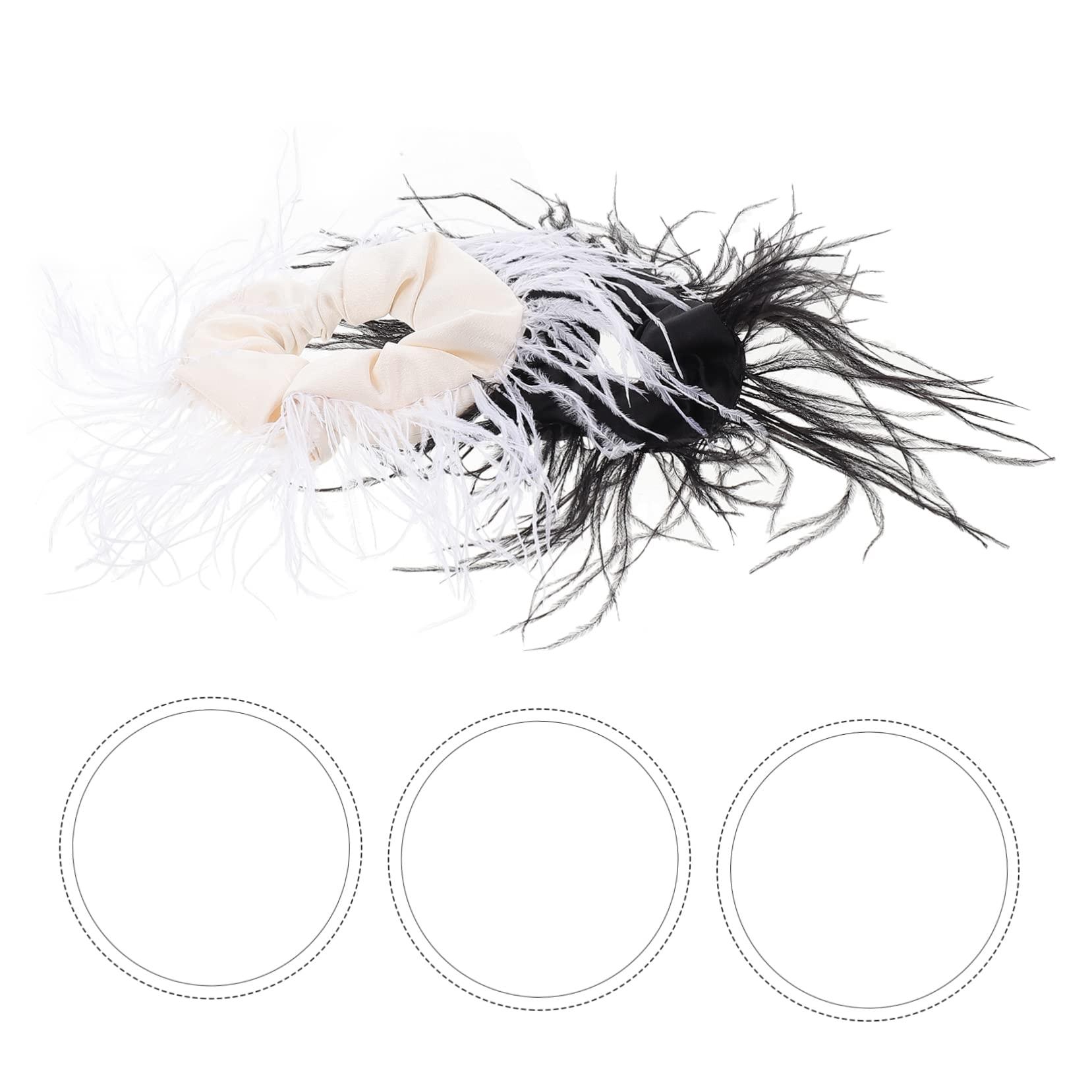 FRCOLOR FRCOLOR 6 Pcs Hair Tie Halloween Hair Band Hair Scrunchy Beach Hair Scarf Hair Bands Scrunchie Thick Hair Towel Ring White Decor Girls Hair Accessories Fabric Ostrich Hairpin Miss