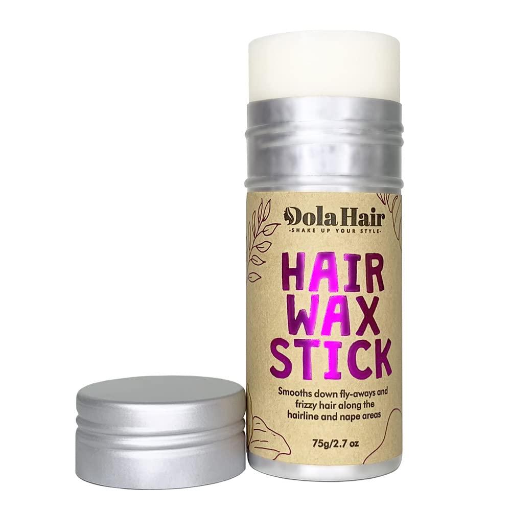 Dolahair Dolahair Hair Wax Stick for Flyaways, Women, and Kids - Hair Pomade Stick (1 Pack with 2 Bands and 2 HD Wig Caps)