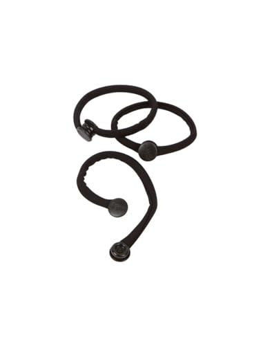 SWIRLYCURLY Snap Hair Ties for Thick, Natural, Curly Hair | No Slip, No Tension Pro Hair Tie | Strong Ponytail Holder (5 Pack, Black)