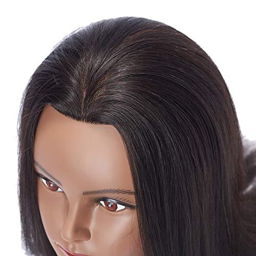 Hairlink Hairlink 24-26'' Mannequin Head With Human Hair Styling Training Head Dolls for Cosmetology Manikin Maniquins Practice Head with Stand (6611B0218H)