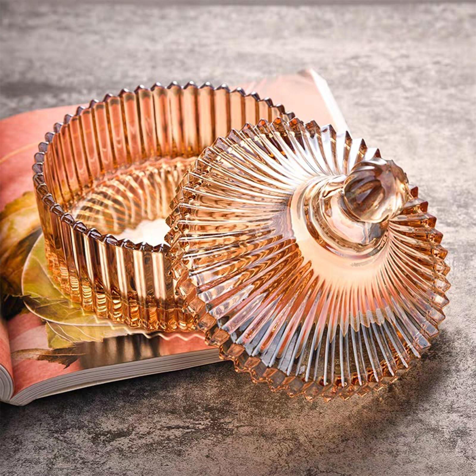 dfgsxifc Dusting Powder Container with Puff For Women, Glass Box for Dust Puff, Dusting Powder Dish and Puff, Powder Applicator with Case for Dusting Powder (C)