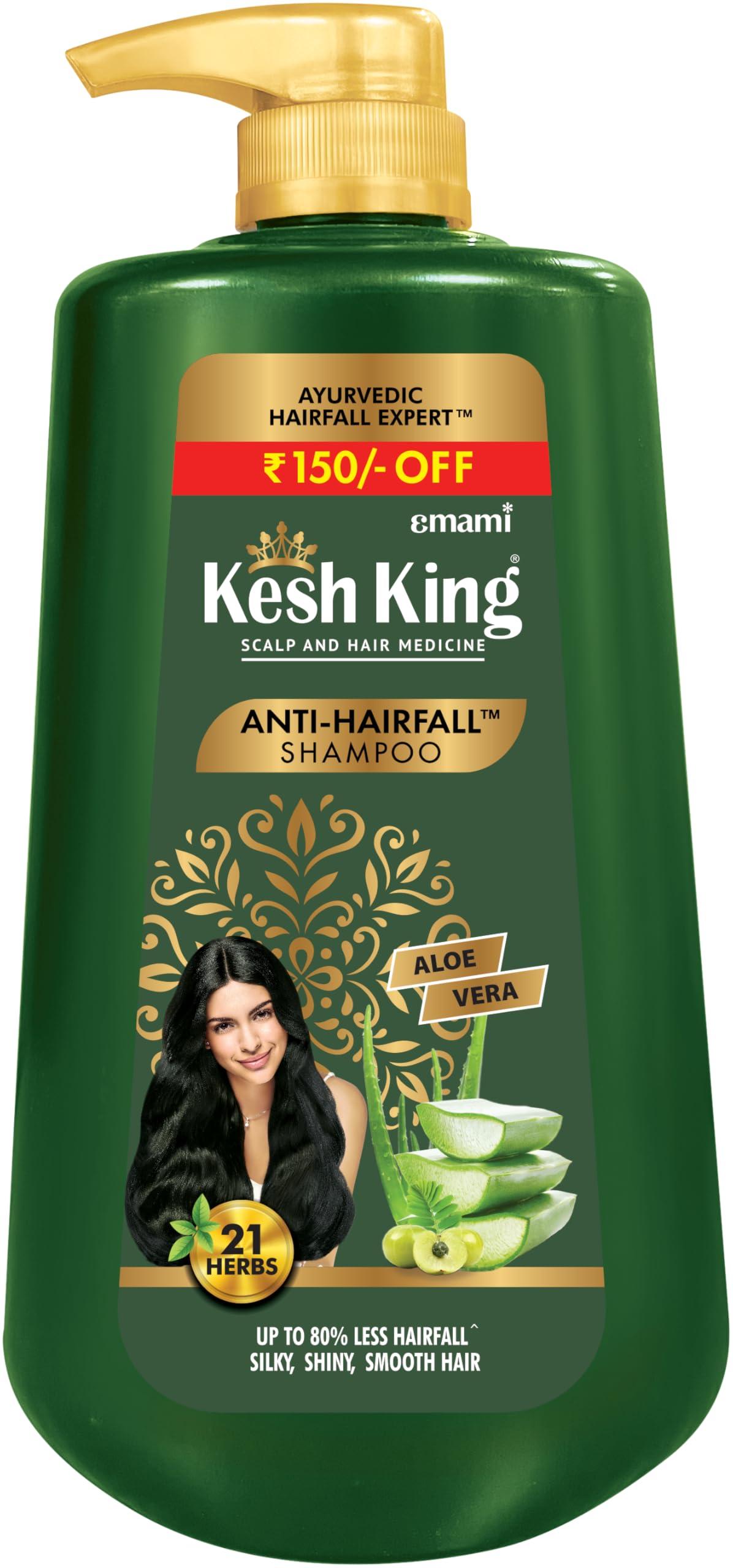 KESH KING KESH KING Anti Hairfall Shampoo | with 21 Ayurvedic Herbs & Aloe Vera | Provides Healthy Nourished Scalp | for Shiny & Smooth Hairs | 33.81. Fl Oz/1000ml