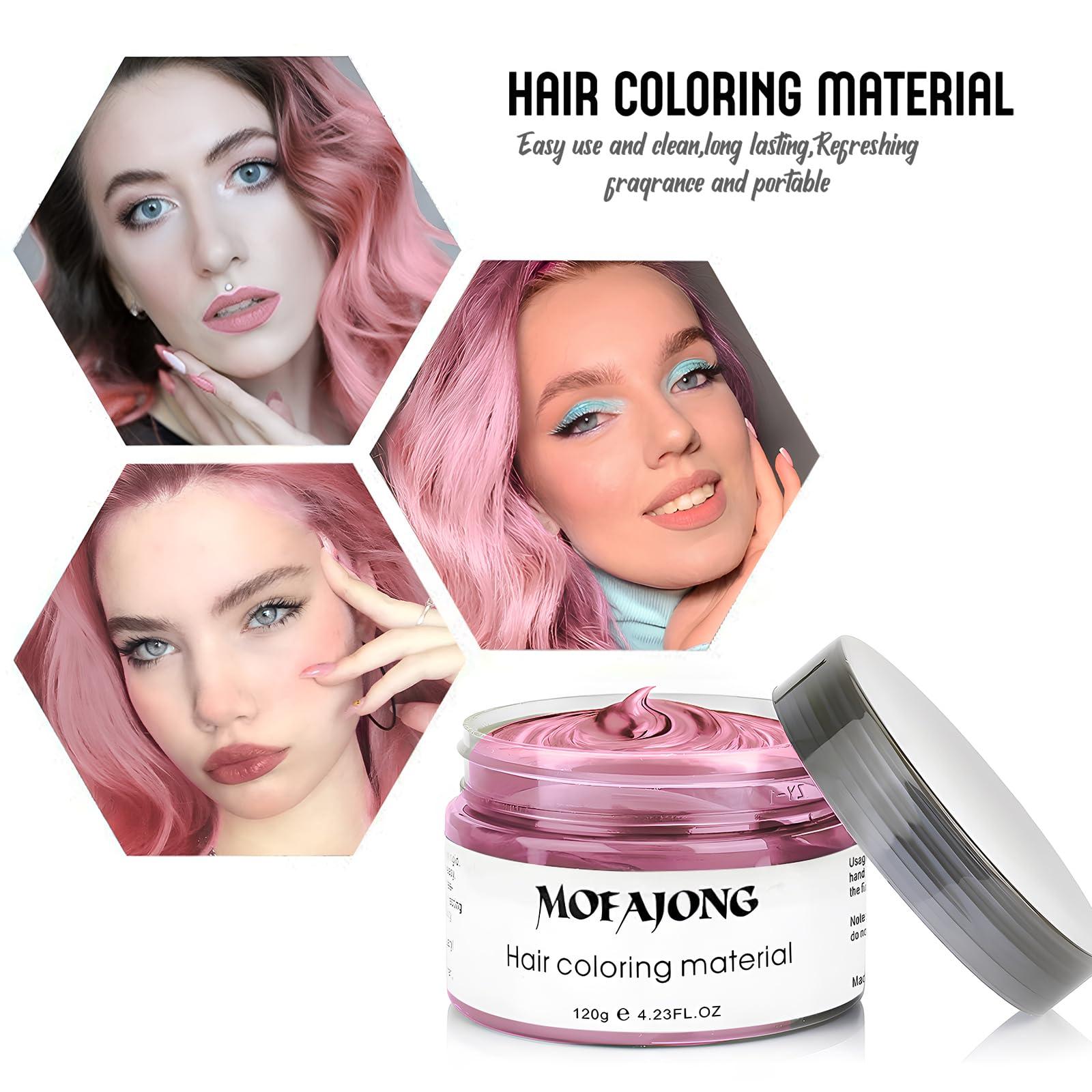 VOLLUCK VOLLUCK Light Pink Temporary Hair Dye Wax + Hair Wax Stick for Wigs + 4 PCS Edge Brushes Hair Styling Comb Set