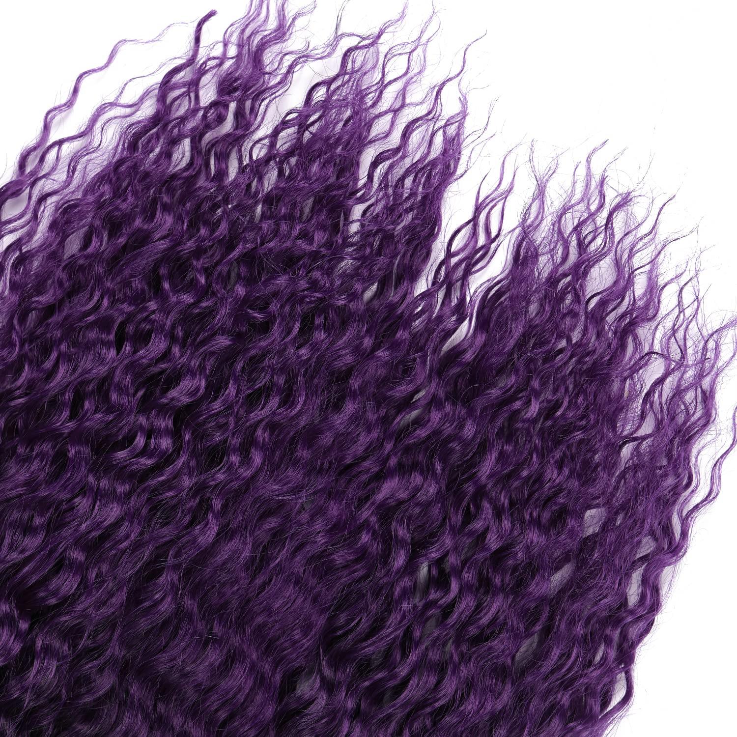 MAYSA MAYSA Purple Ocean Wave Crochet Hair 22inch Black Mix Purple Ombre Deep Wave Crochet Hair 6Packs Synthetic Curly Crochet Hair #1BT Purple