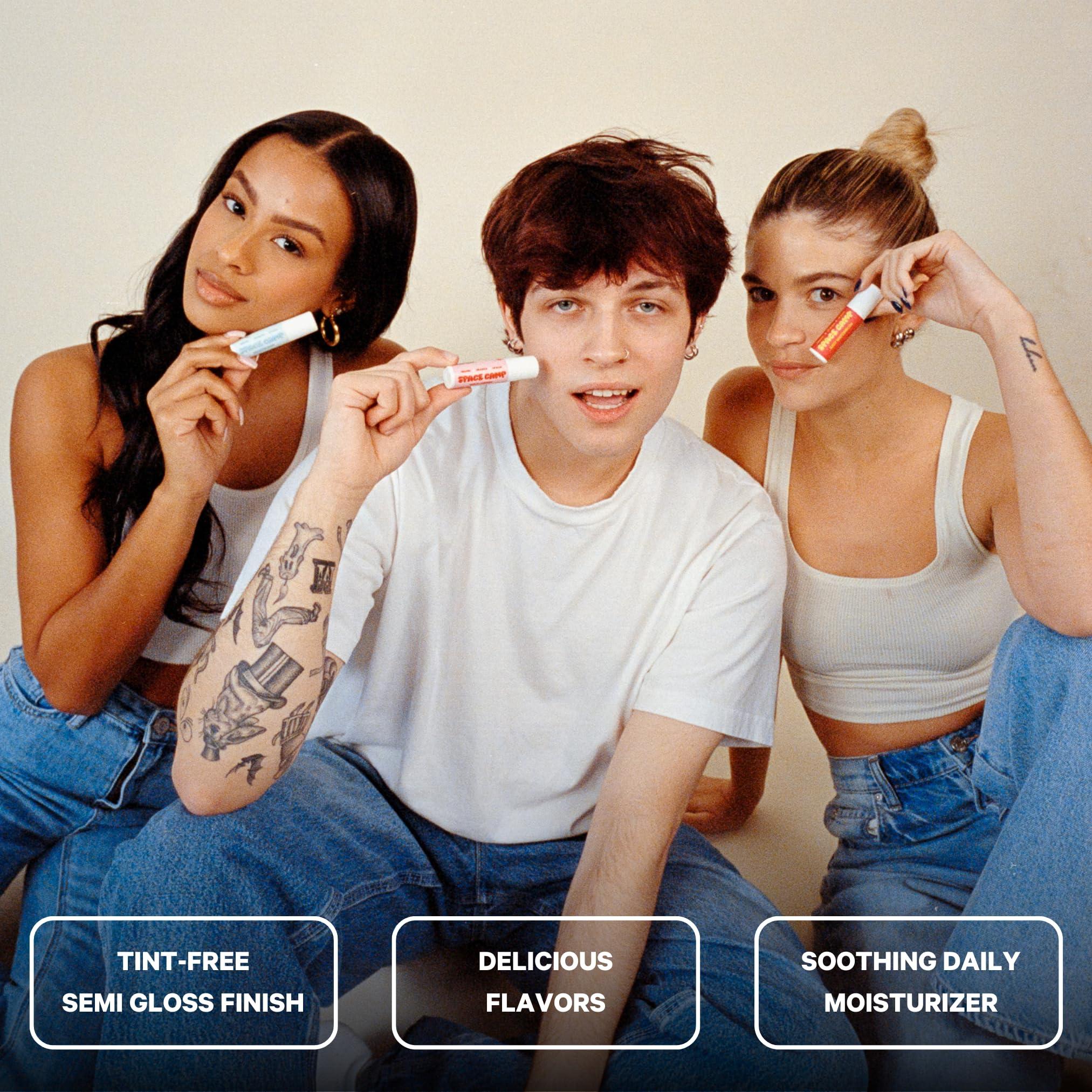 Space Camp Space Camp Wellness Jumbo Lip Balm - Originals Pack Variety Flavored Balm (Wild Cherry, Juicy Watermelon, and Frosted Mint) - 3 Pack