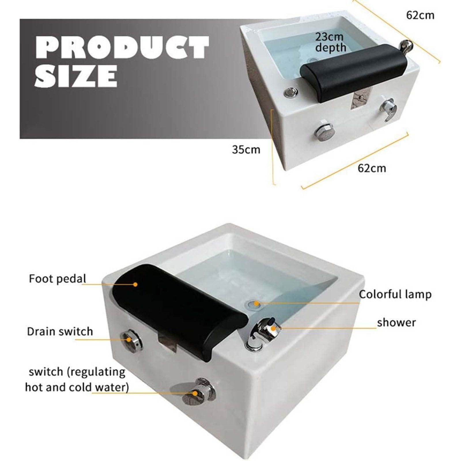 GEHPYYDS GEHPYYDS Portable Foot Spa Bathtub,Pedicure Foot Spa,Pedicure Bowl,Foot Bath,feet spa tub,Acrylic Pedicure Chair Shampoo Sink, Sink Spa Foot Shower Wash Salon, Massage Foot,A