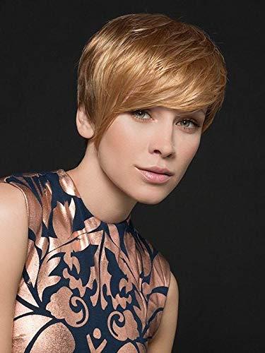 Ellen Wille & Maxwigs Point Wig Color Sand Multi Rooted - Ellen Wille Wigs 4.5" Short Asymmetrical Cut Cropped Synthetic Monofilament Crowne Average Cap Sharp Bangs Natural Hairline Peluca Bundle MaxWigs Hairloss Booklet