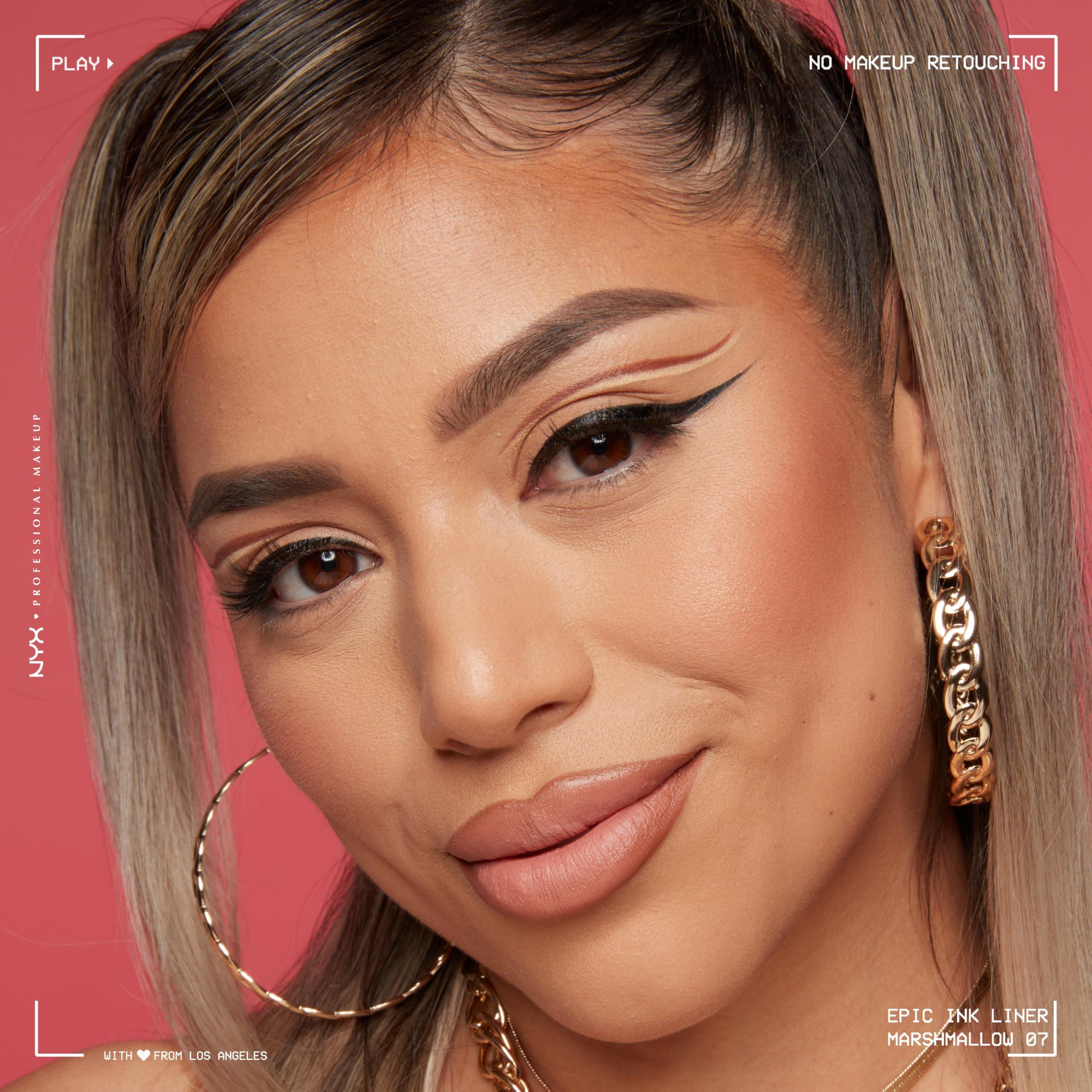 NYX PROFESSIONAL MAKEUP NYX PROFESSIONAL MAKEUP Epic Ink Liner, Waterproof Liquid Eyeliner with Vegan Formula - Marshmallow (Cream Matte)