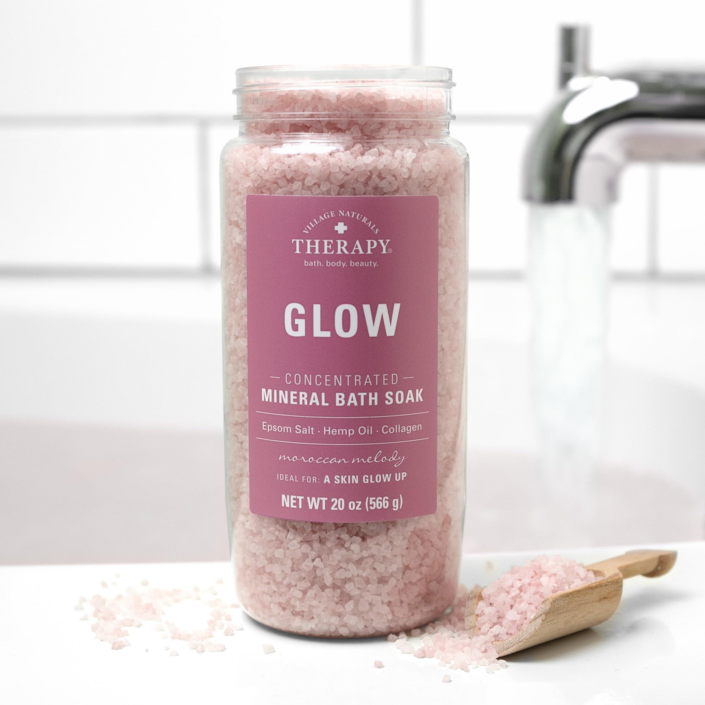 Village Naturals Therapy Village Naturals Therapy Glow Concentrated Mineral Bath Soak, Moroccan Melody Scent, 20 oz, Pack of 4