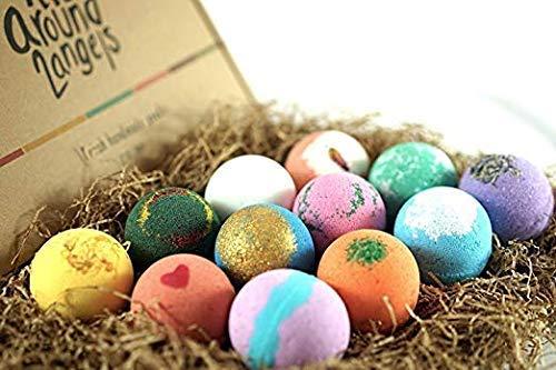 Lifearound2angels LifeAround2Angels Bath Bombs Gift Set 12 USA made Fizzies, Shea & Coco Butter Dry Skin Moisturize, Perfect for Bubble & Spa Bath. Handmade Birthday Mothers day Gifts idea For Her/Him, wife, girlfriend