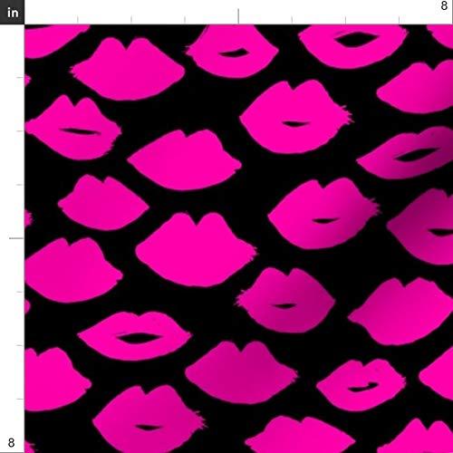 Spoonflower Spoonflower Fabric - Lips Beauty Makeup Lipstick Kiss Kisses Fashion Print Valentines Love Printed on Petal Signature Cotton Fabric by The Yard - Sewing Quilting Apparel Crafts Decor