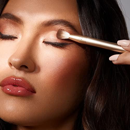 EcoTools EcoTools Precious Metals Brightening Eye Kit, Precision Makeup Brushes For Eyeshadow, Brows, & Liner, Eco-friendly Makeup Brush Set, Sustainable Recycled Aluminum, Cruelty-Free, Chrome, 5 Piece Set