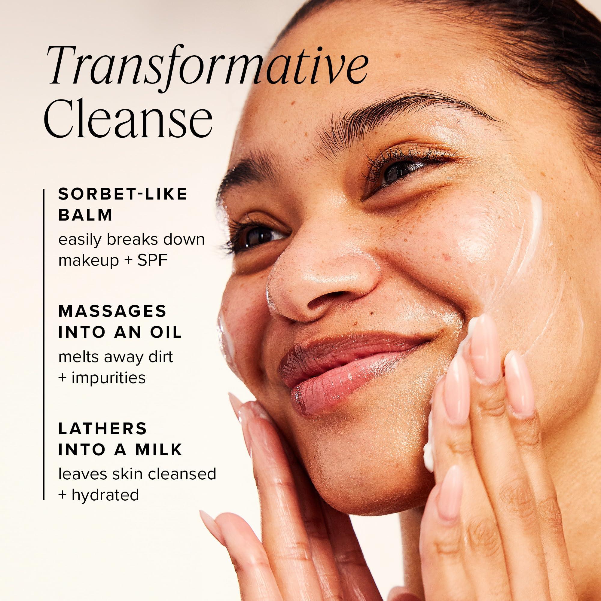 Farmacy Farmacy Makeup Remover Cleansing Balm - Green Clean Waterproof Makeup Remover + Oil Based Cleanser - Gentle Exfoliating Double Cleanser - Melts From Balm to Milky Lather (100ml)