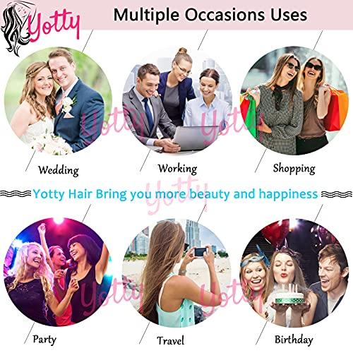 Yotty Yotty Hair Extensions Tape in Seamless Skin Weft Remy Human Hair (24Inch 40Pcs 140Gram, Chestnut Brown)