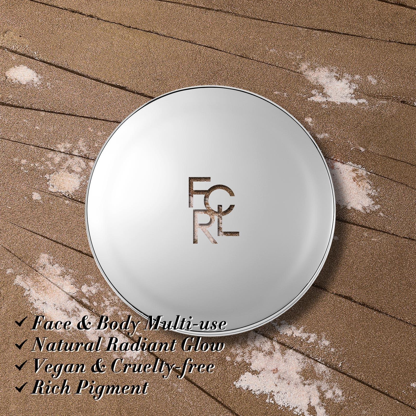 FOCALLURE FOCALLURE Shimmer Face Highlighter Makeup Powder, Gel to Powder Glow Finish, Leaving a Lightweight & Healthy Radiance, Long Lasting Luminous Face Body Highlighter Makeup,BR01 cookie Planet