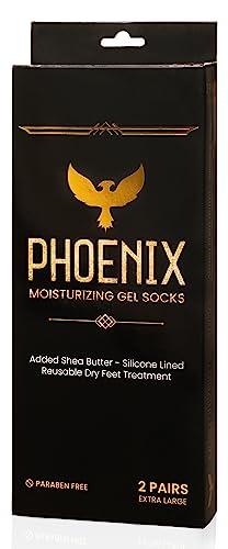 Phoenix Foot Peel Moisturizing Gel Socks for Men - Extra Large - 2 Pairs - with Shea Butter - Paraben Free - Reuseable Moisturizing Socks - Phoenix Foot Peel