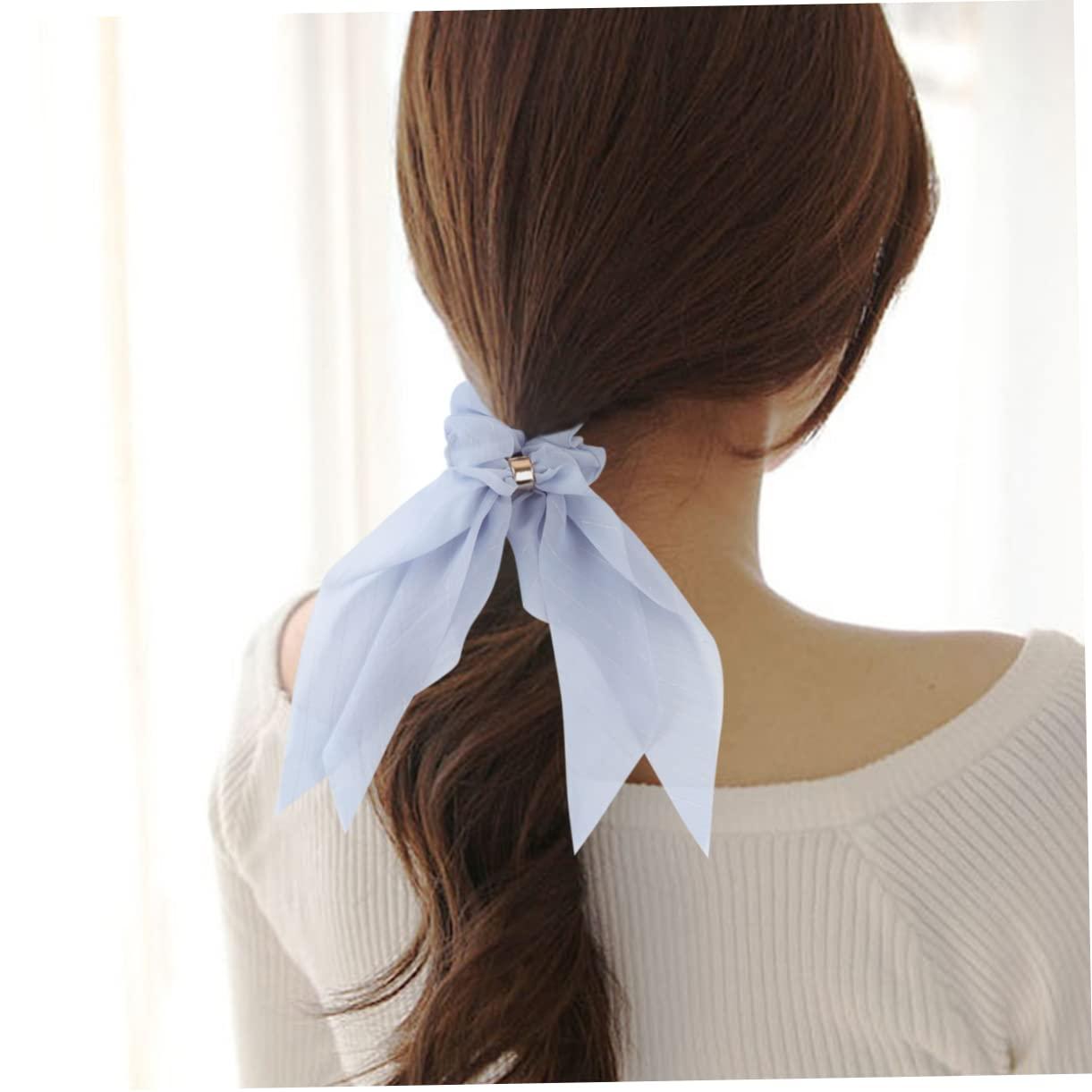 Beatifufu Beatifufu Ponytail Holder Hair Ribbons Hair Ties Long Hair Ring Cloth Hair Tie Hair Rope Girl Hair Tie Blue