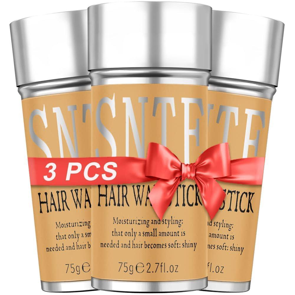 Samnyte Hair Wax Stick, 3PCS-Wax Stick For Hair Slick Stick, Slick Back Stick Hair Stick Wax Edge Frizz No-white Chips & No-Residue & No-Greasy & Easy to Absorb 2.7 Oz