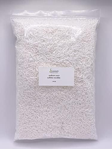Soapeauty Soapeauty Coconut Oil SCS Noodles Surfactant for Skin Care Products - Sodium Coco Sulfate Noodles for Shampoo Conditioner Set, Soap Making Supplies, Body Lotion - 8 OZ