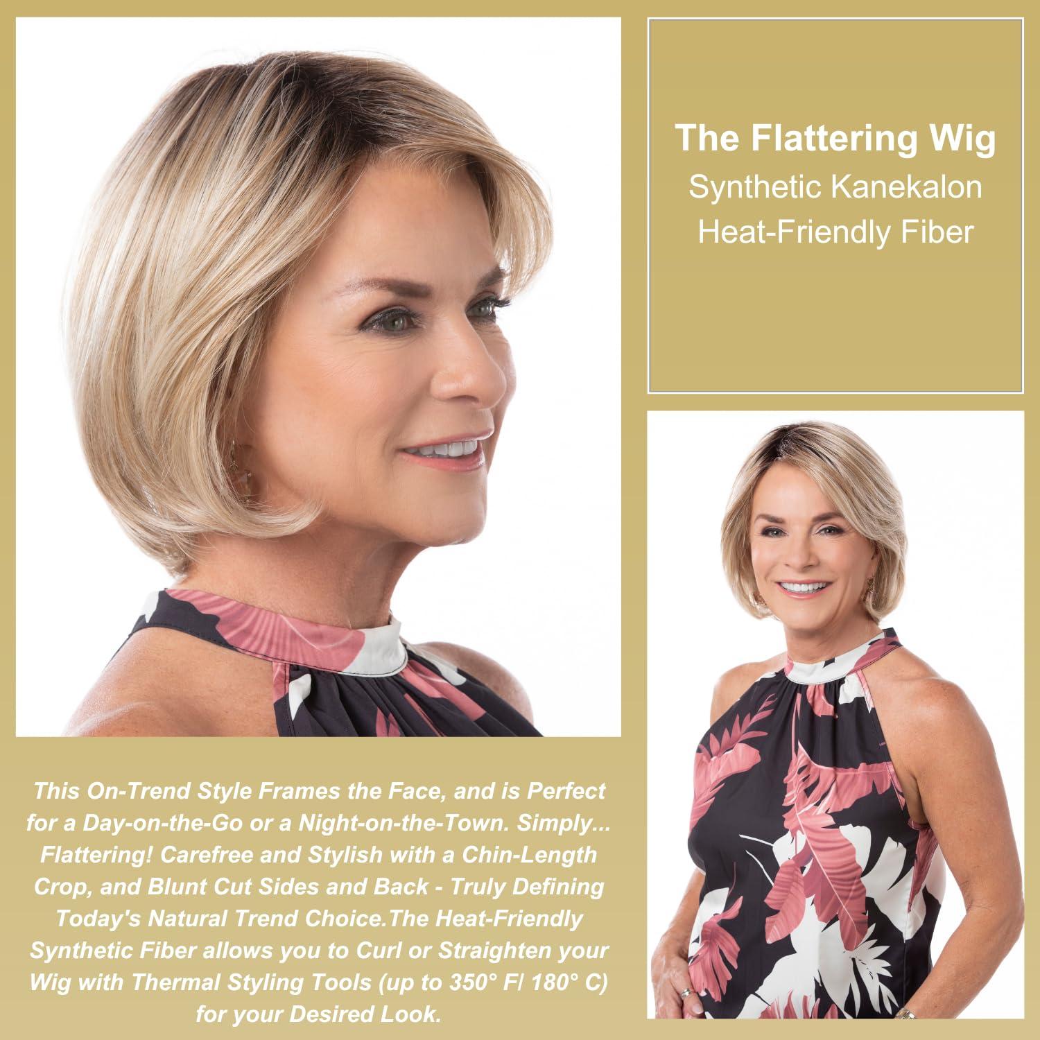 Toni Brattin Toni Brattin Flattering Wig - Chin-Length Bob Cut with Chic Side-Swept Bang & Sleek Layering - Heat-Friendly Fiber Looks & Feels Like Natural Hair - Adjustable & Comfortable (Light Brown, Regular)